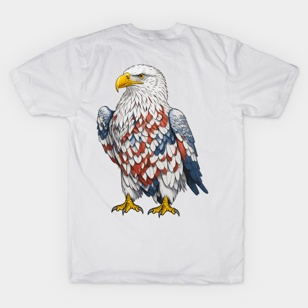 Patriotic American Bald Eagle Design USA American Flag on Back by merchlovers